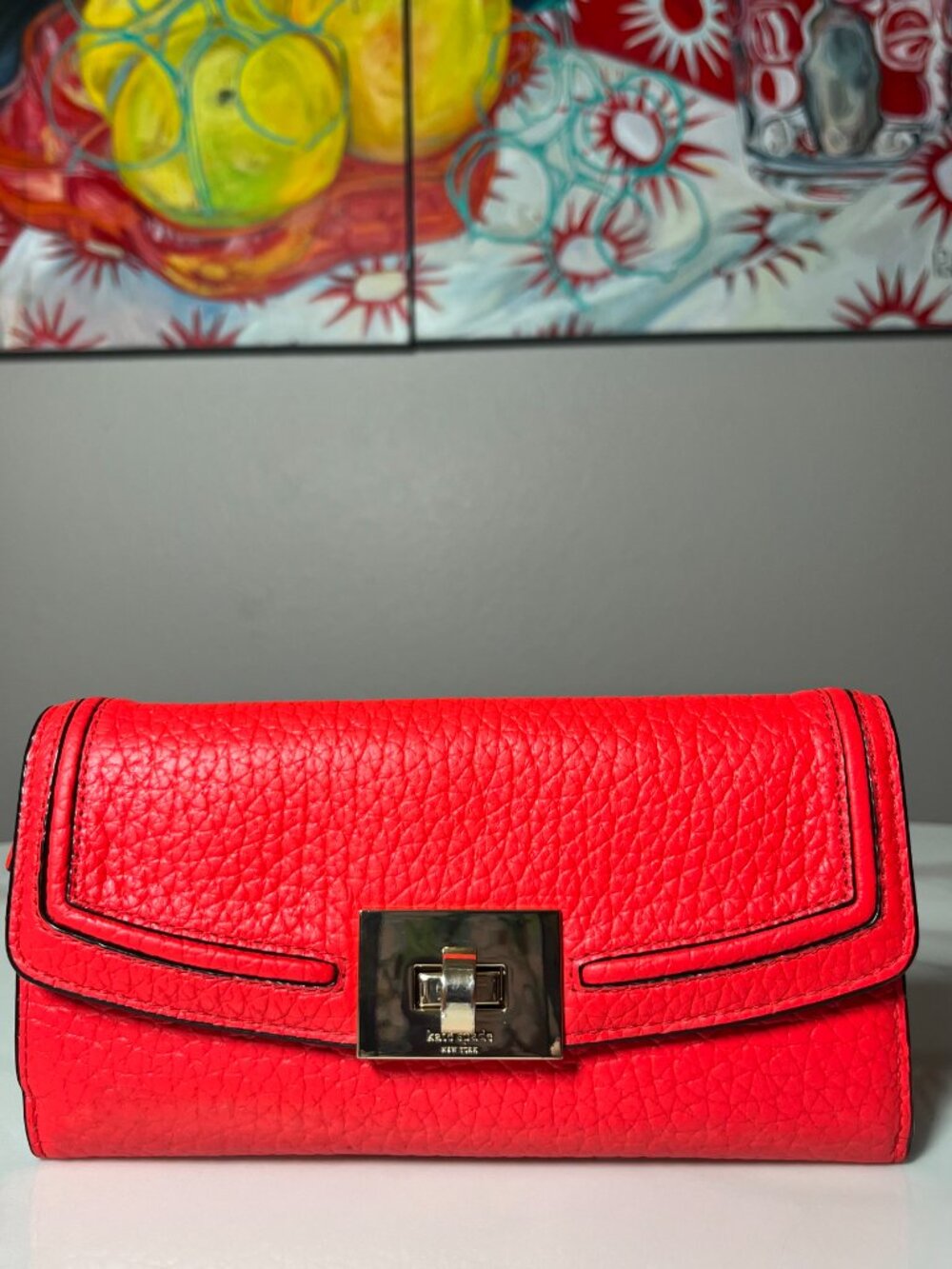 Kate Spade Red Leather Clutch Wallet